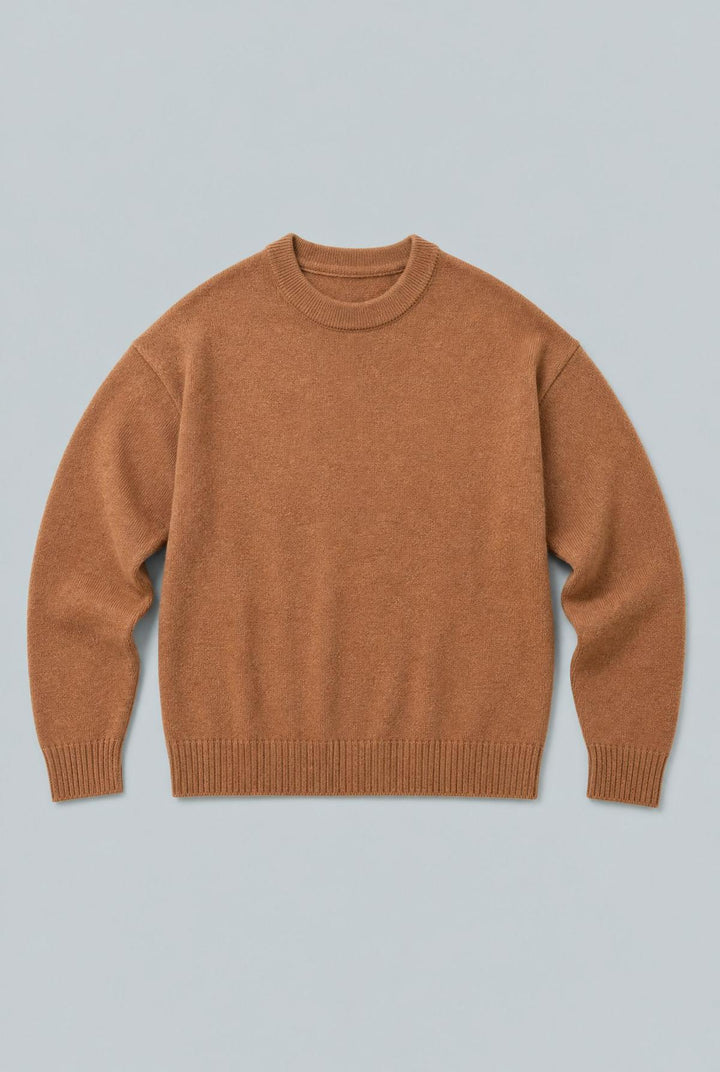 Crew Neck Sweater - Camel