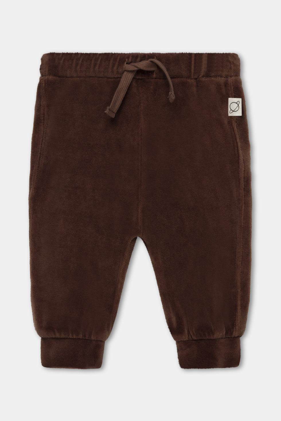 Velour baby pants - Brown