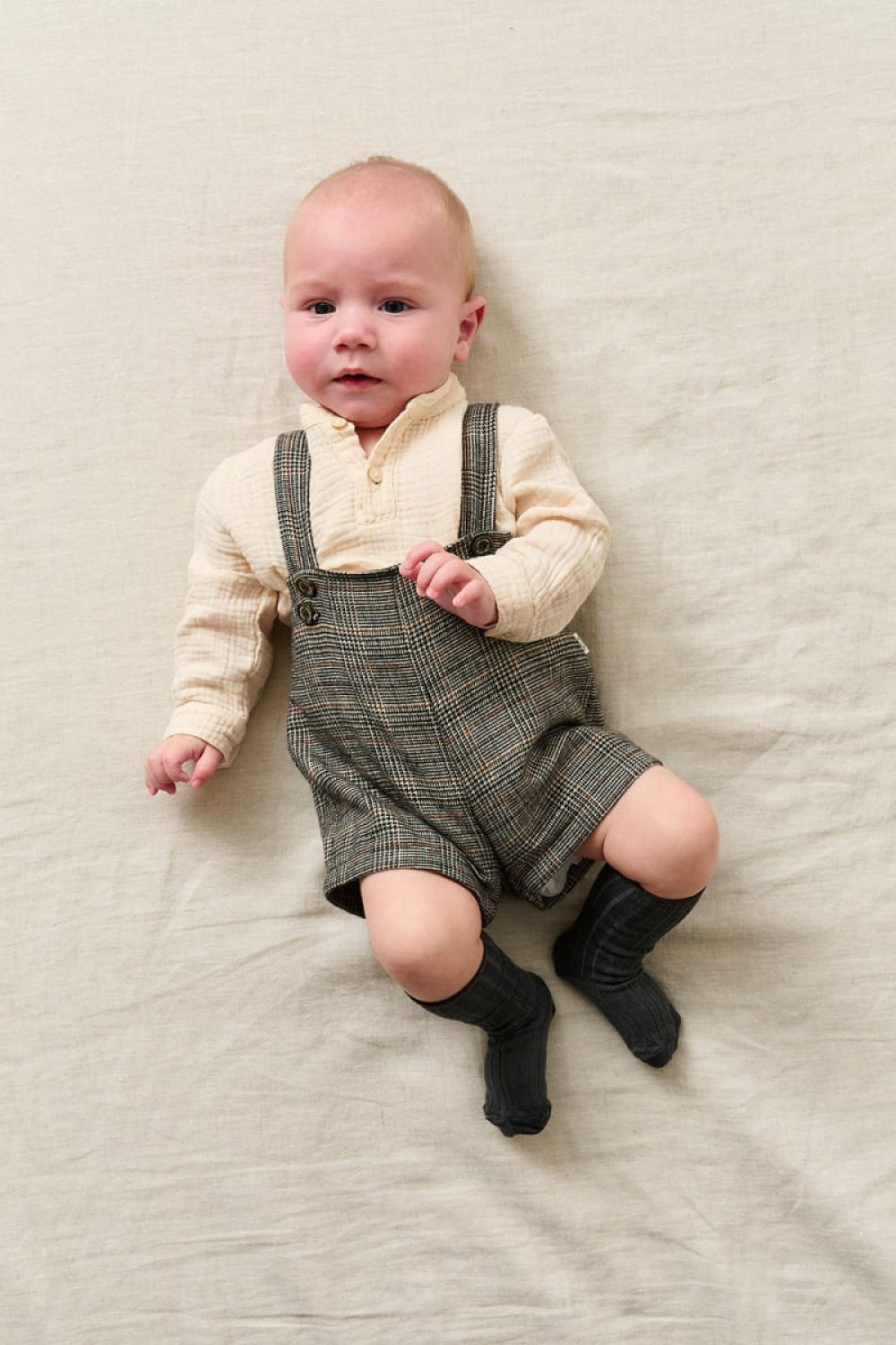 Glen Plaid Baby Overalls - Overalls