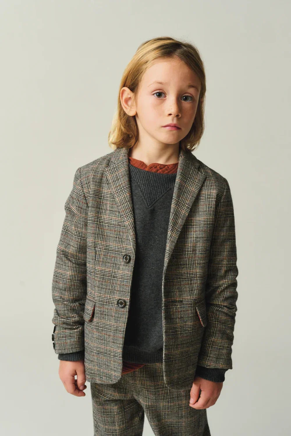 Glen Plaid Blazer - Unique - 6Y - Blazer