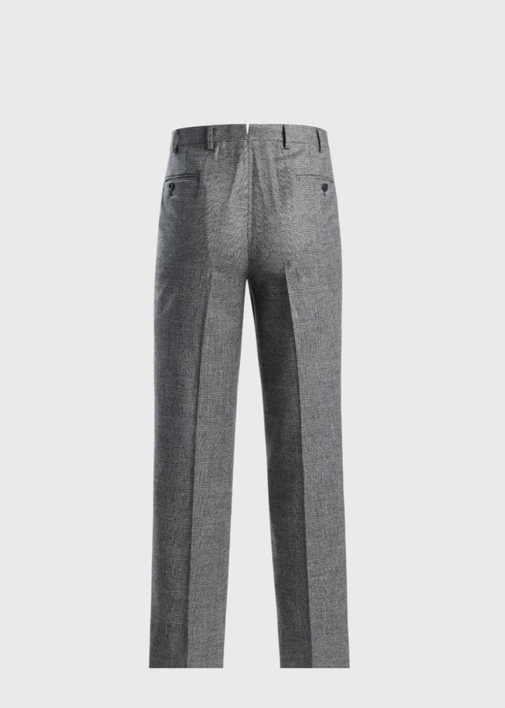 Glen Plaid Double-Breasted Suit - Grey - Suit