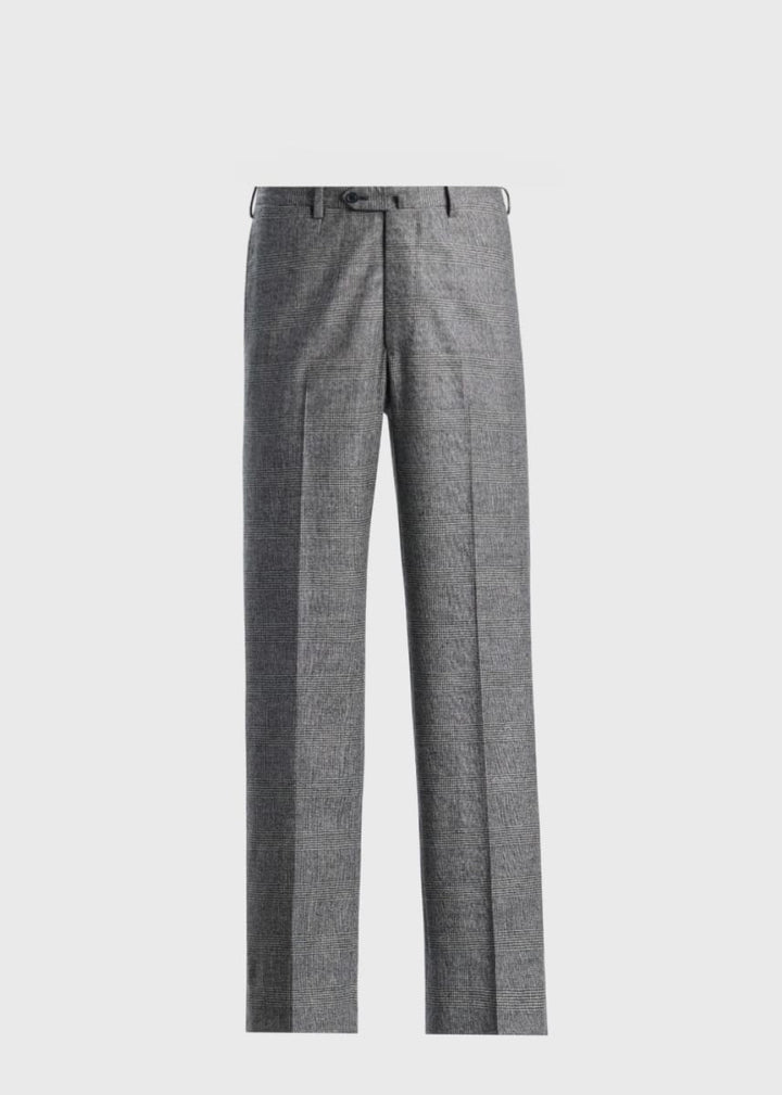 Glen Plaid Double-Breasted Suit - Grey - Suit