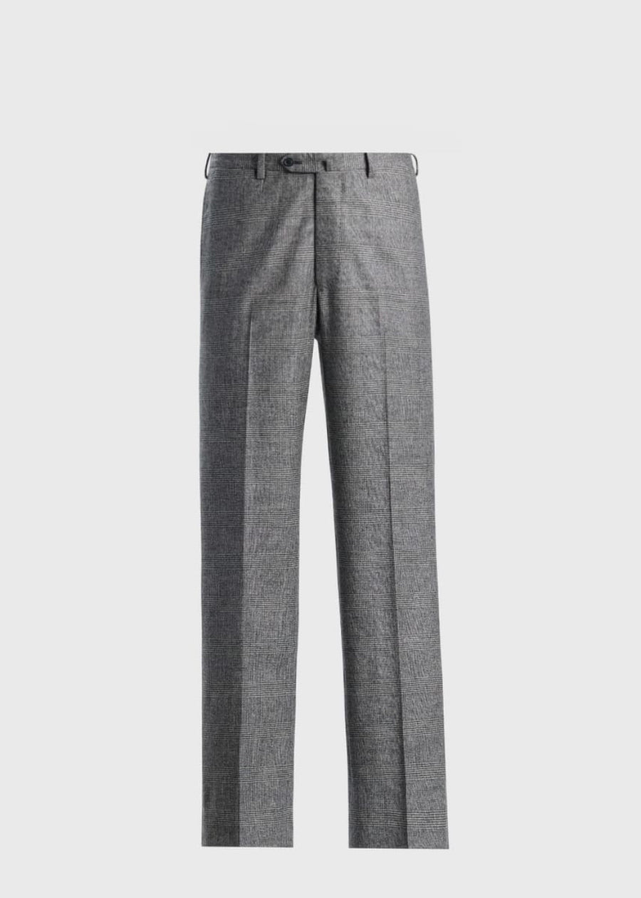 Glen Plaid Double-Breasted Suit - Grey - Suit