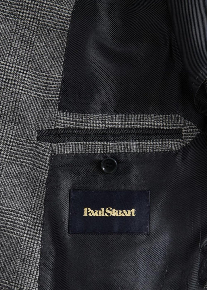Glen Plaid Double-Breasted Suit - Grey - Suit