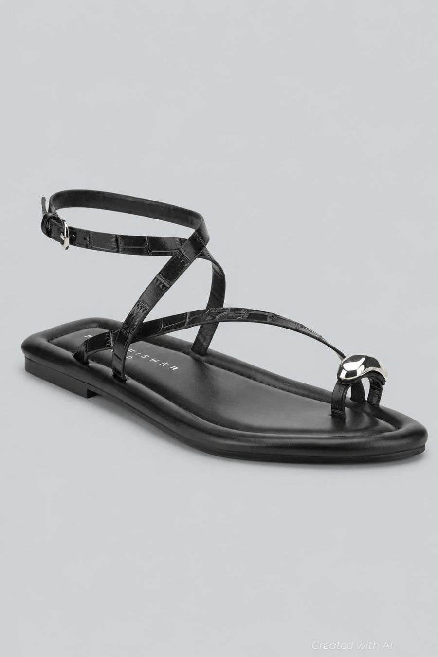 Glynnie Sandals - Black 001 Leather - 7.5 - Flip Flops