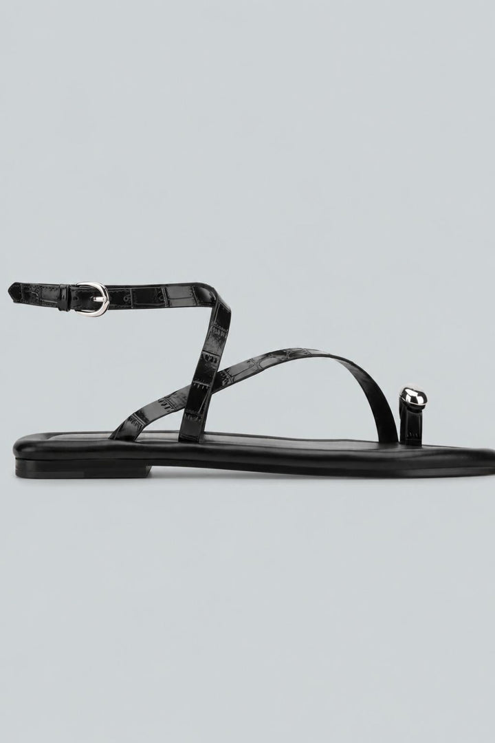 Glynnie Sandals - Black 001 Leather - 7.5 - Flip Flops