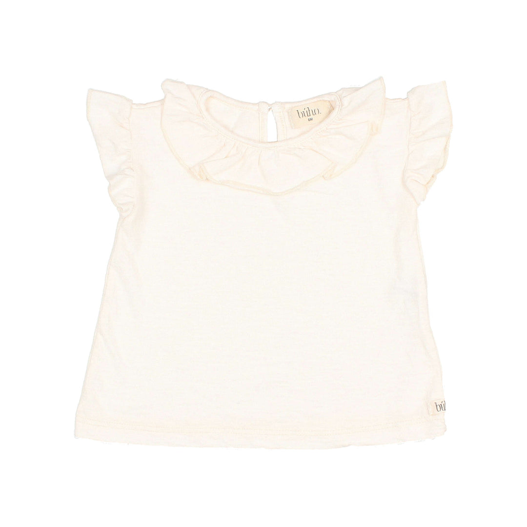 BB Frill Collar T-Shirt - Talc