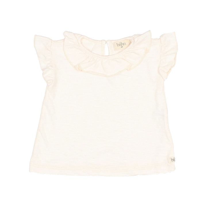 BB Frill Collar T-Shirt - Talc