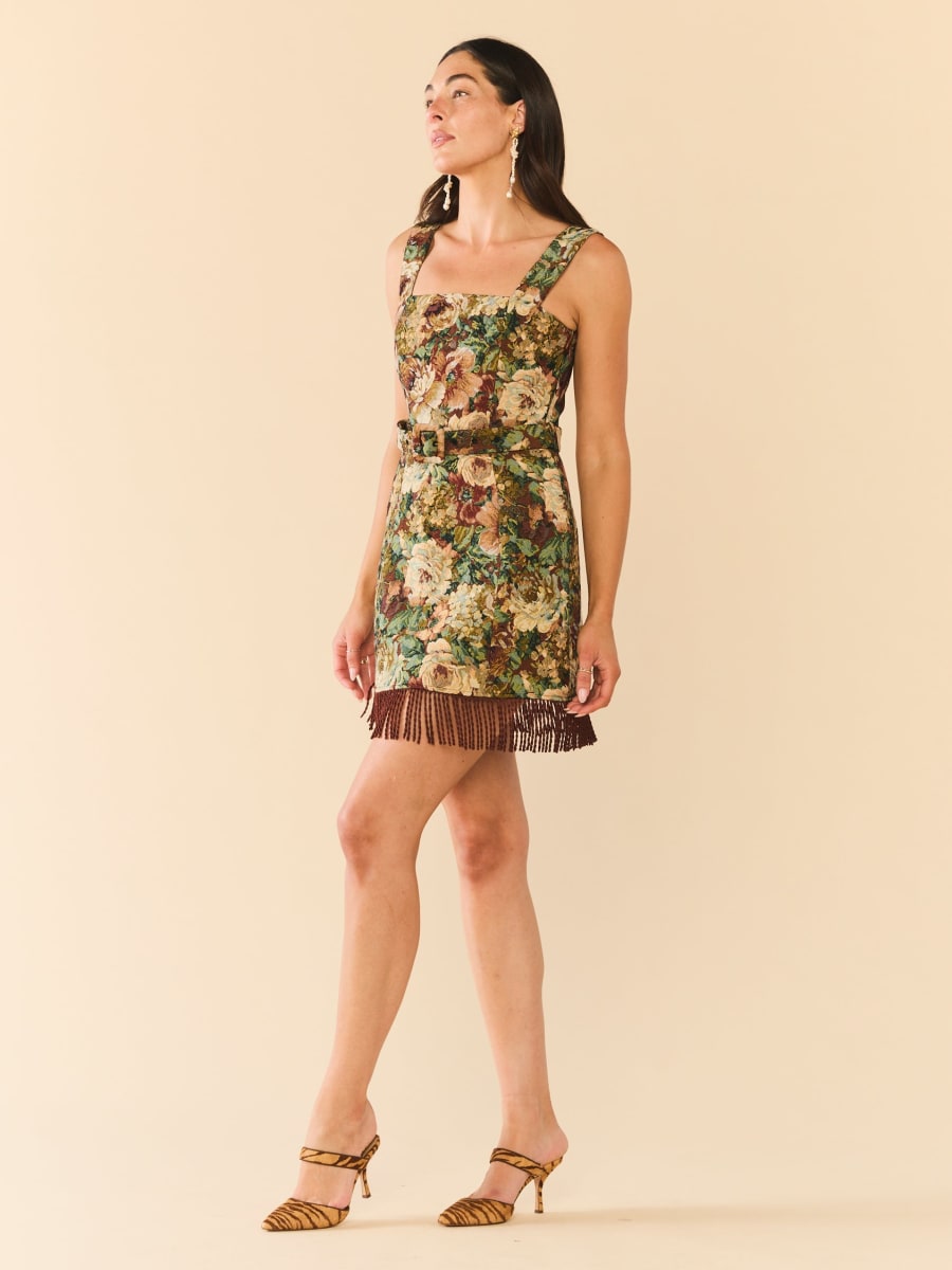 Sarah Bird Mini Dress - Flora Floral Jacquard