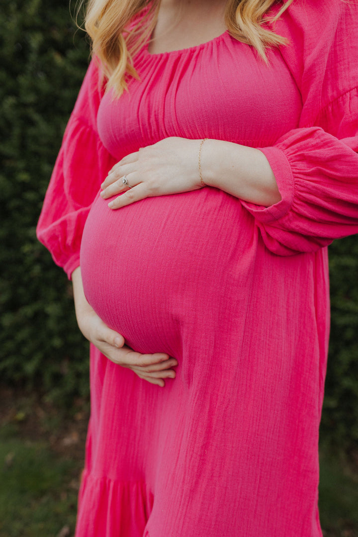 Eliza Maternity and Nursing Dress - Pink