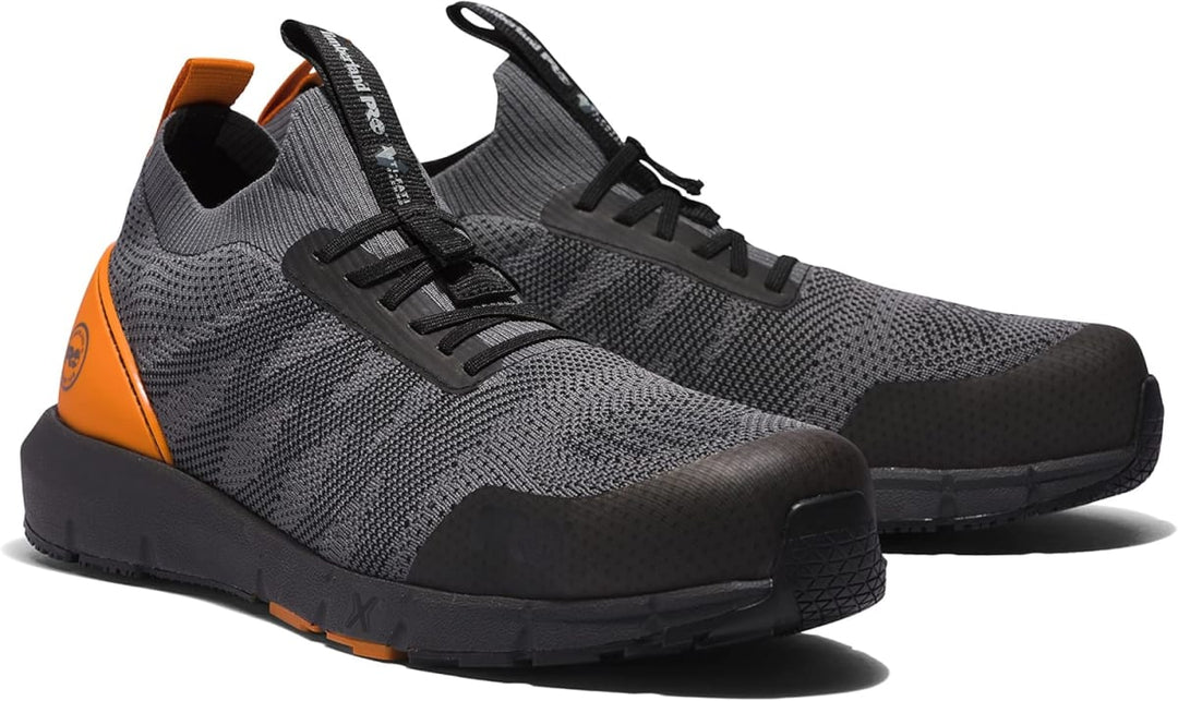 Radius Knit Composite Safety Toe Work Shoe - Grey/Orange