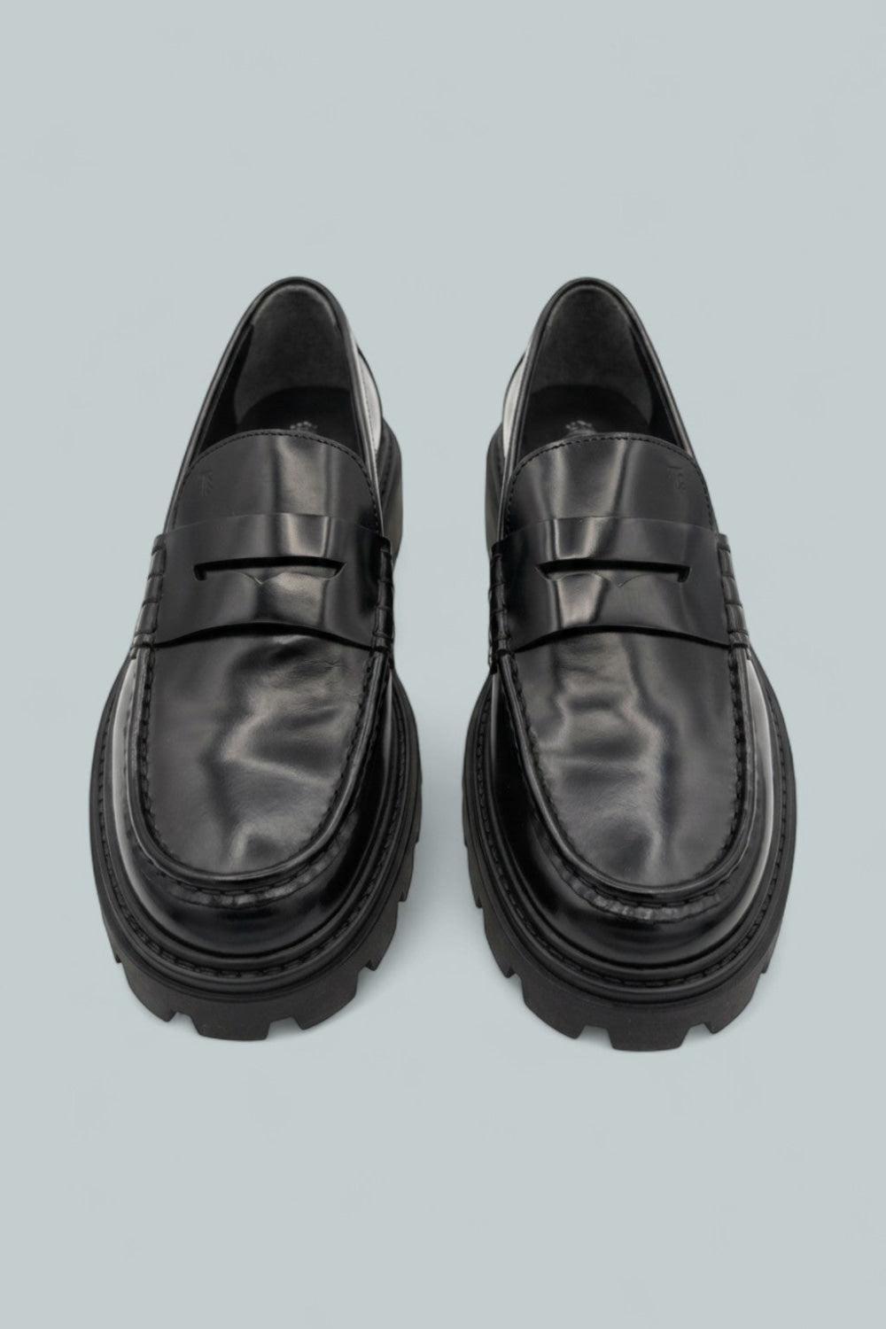 Gomma Pesante Leather Penny Loafers - Black - 8 - Loafers