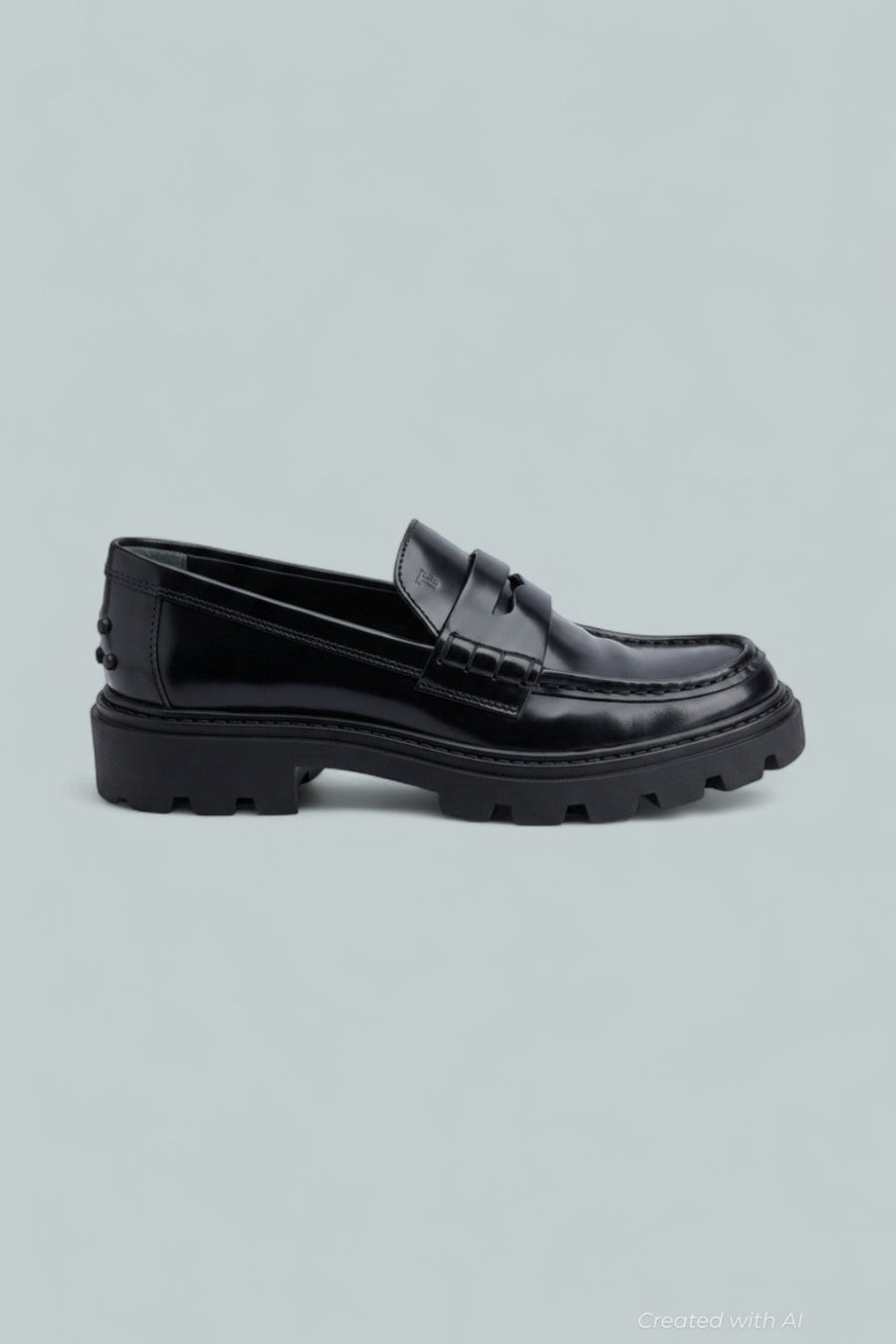 Gomma Pesante Leather Penny Loafers - Black - 8 - Loafers