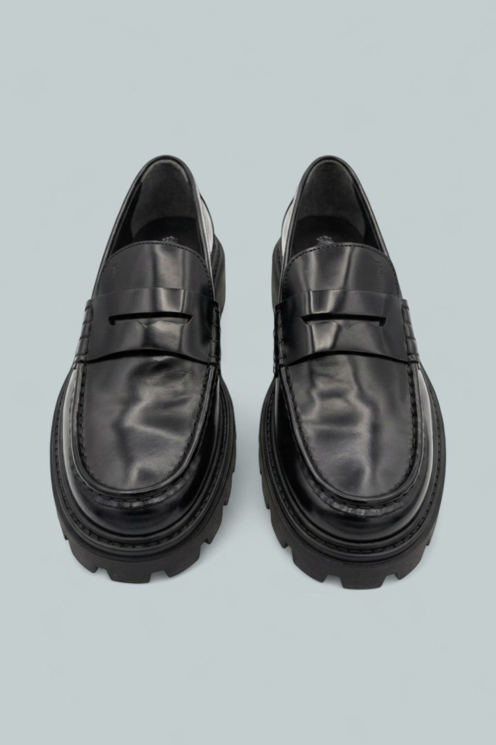 Gomma Pesante Leather Penny Loafers - Black - 8 - Loafers