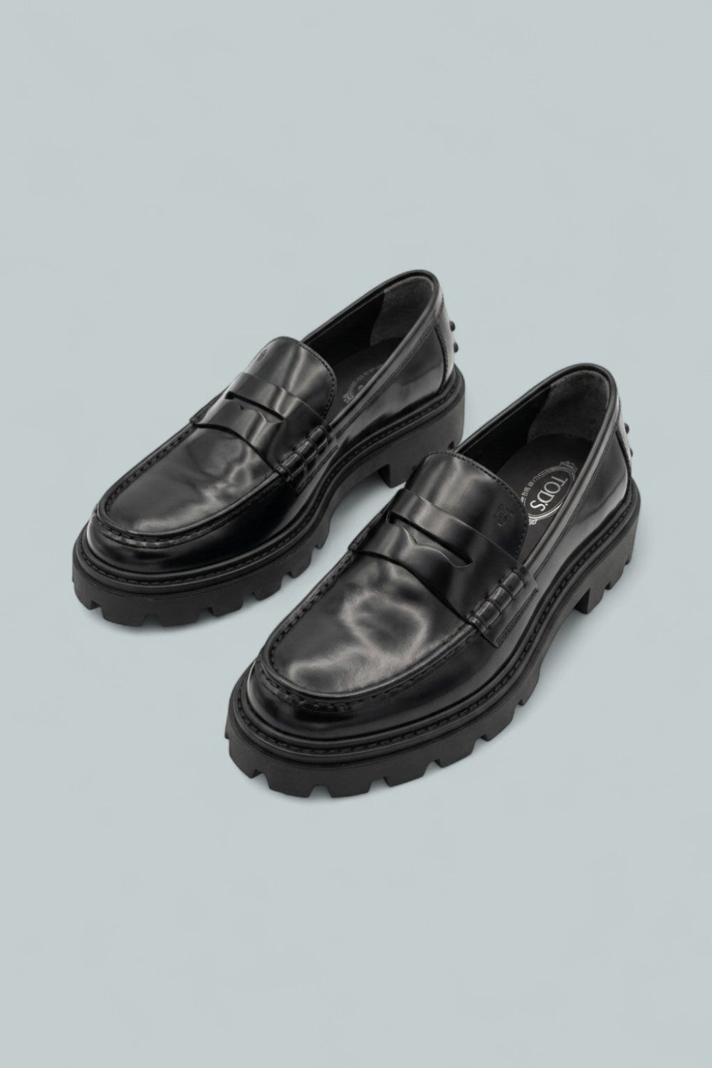 Gomma Pesante Leather Penny Loafers - Black - 8 - Loafers