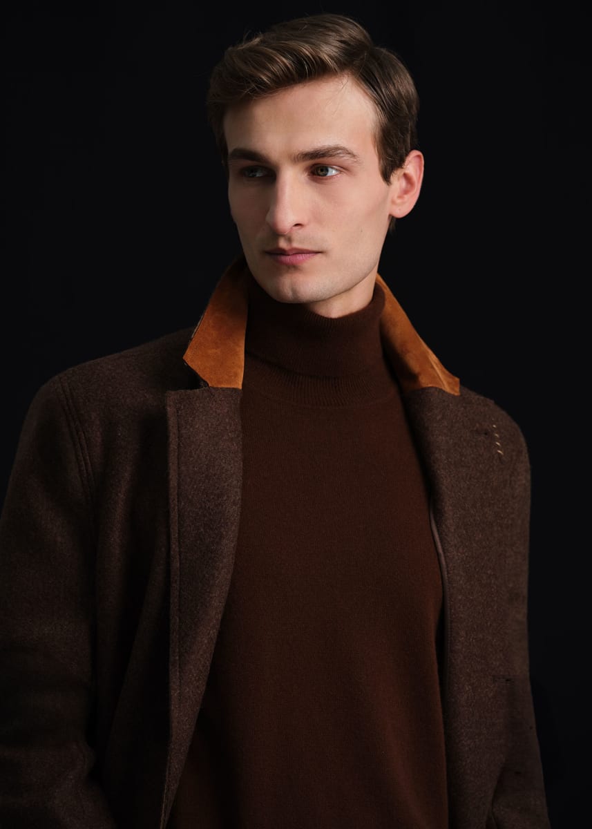 Cashmere Turtleneck Sweater - Brown