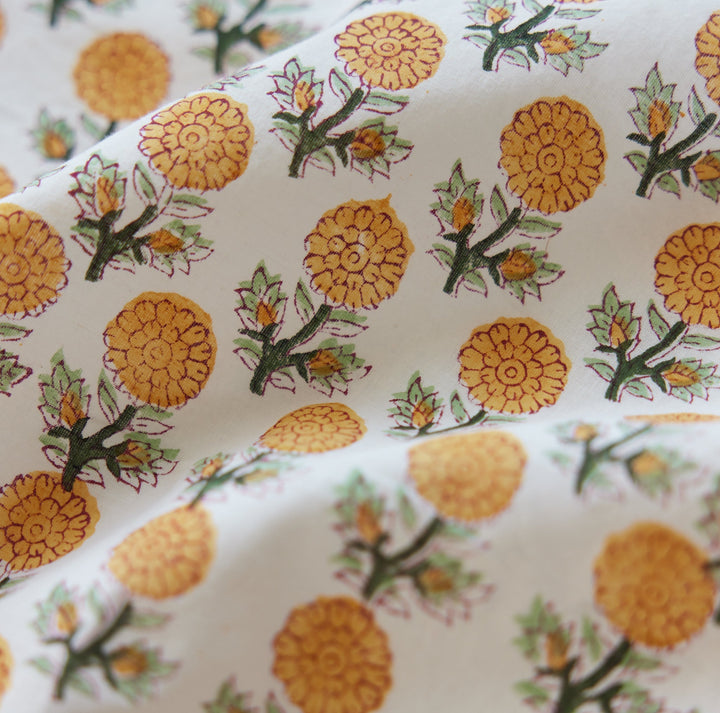 Sydney Puff Sleeve Mini Nightgown - Ochre/Dahlia Floral print