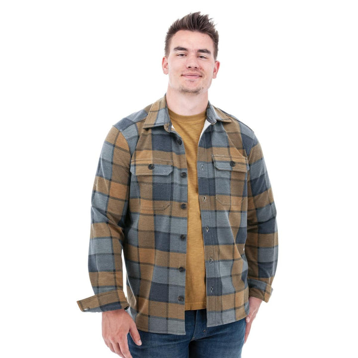 Grayson Recycled Fleece Overshirt - Black Iris Print - Overshirt