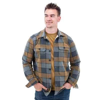 Grayson Recycled Fleece Overshirt - Black Iris Print - Overshirt