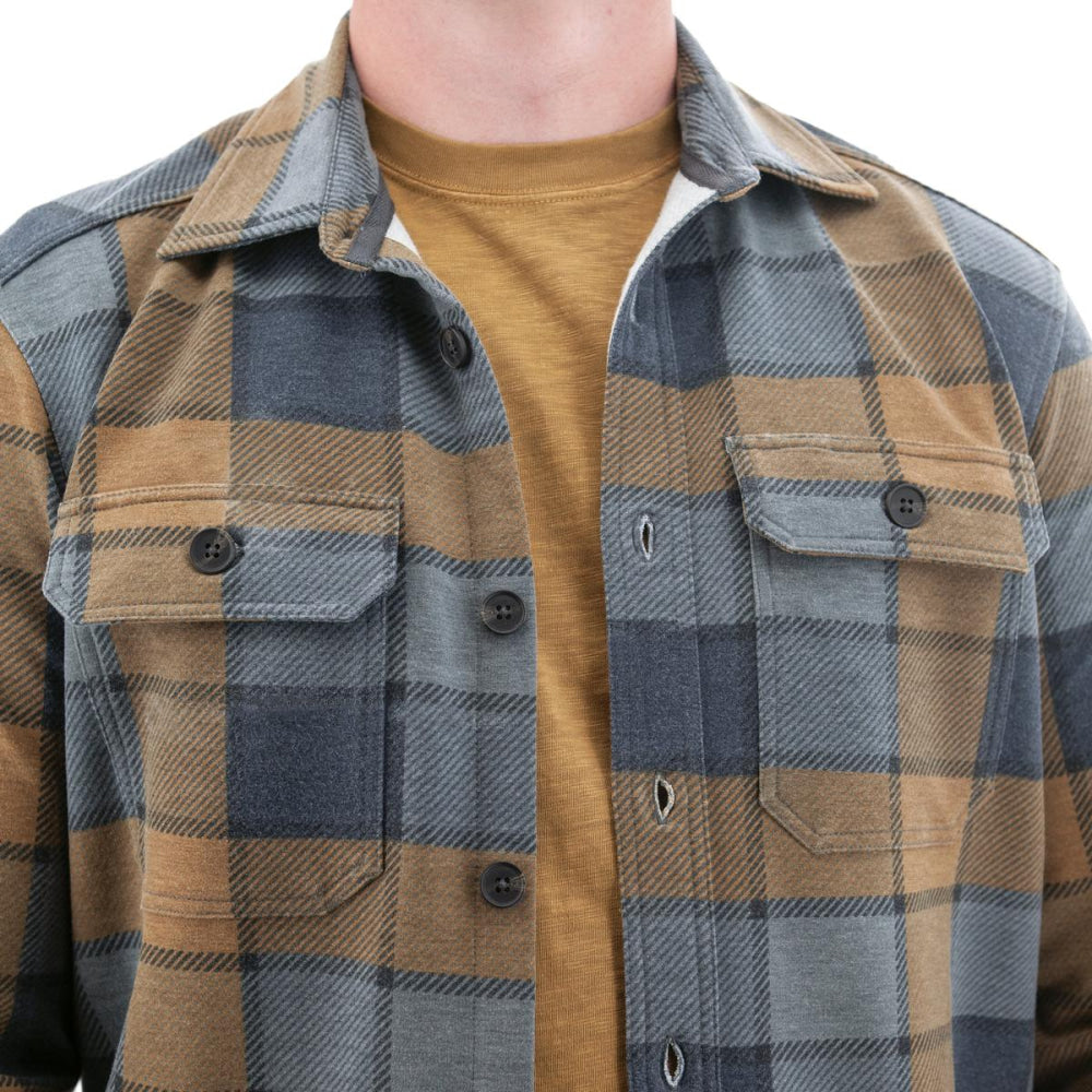 Grayson Recycled Fleece Overshirt - Black Iris Print - Overshirt