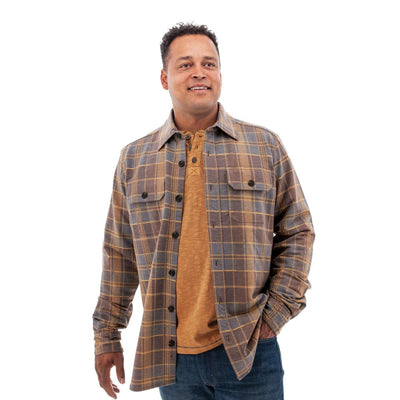 Grayson Recycled Fleece Overshirt - Major Brown - Overshirt