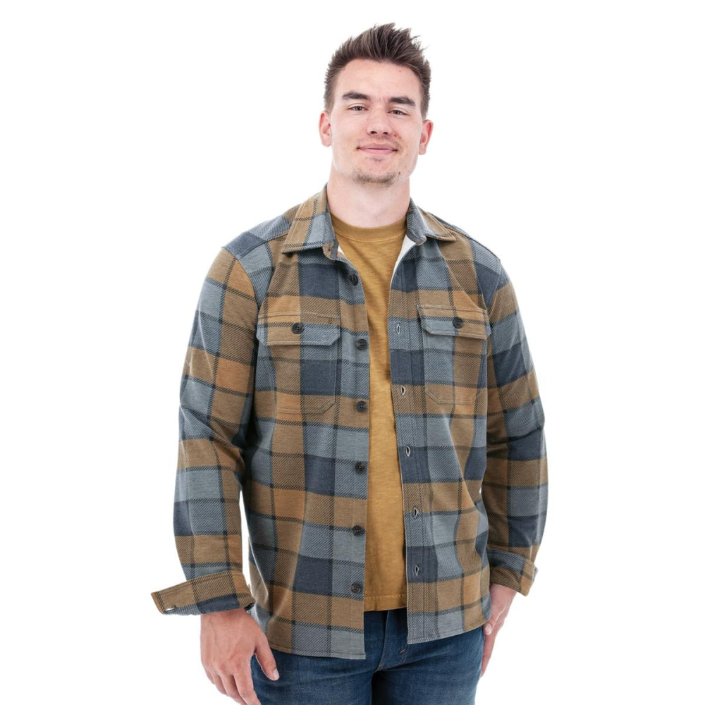 Grayson Recycled Fleece Overshirt (Tall) - Black Iris Print - Overshirt