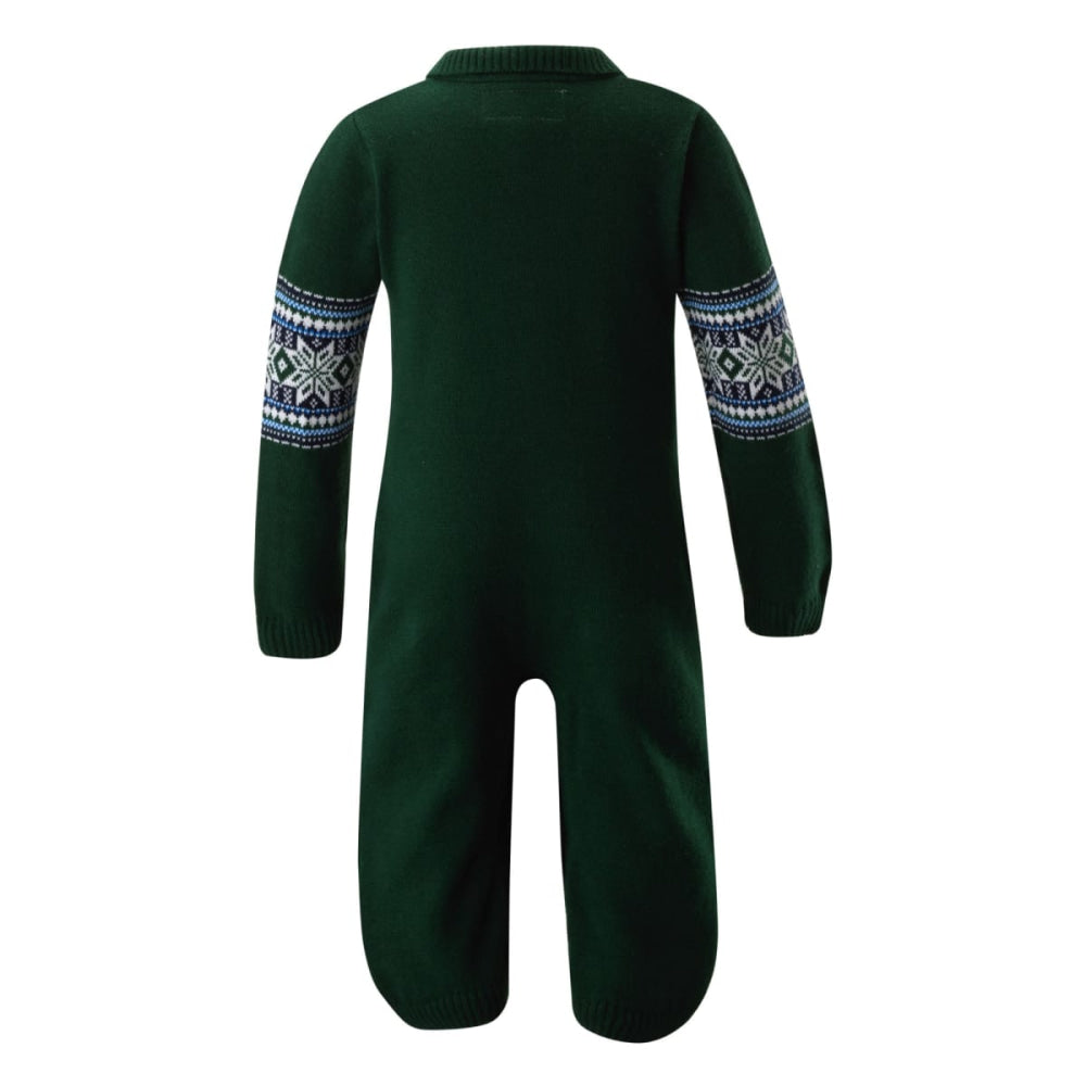 Green Fair Isle Knit Playsuit - playsuit - baby