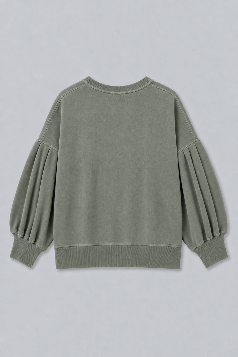 Greta Henley Sweatshirt - Olive - Sweatshirt