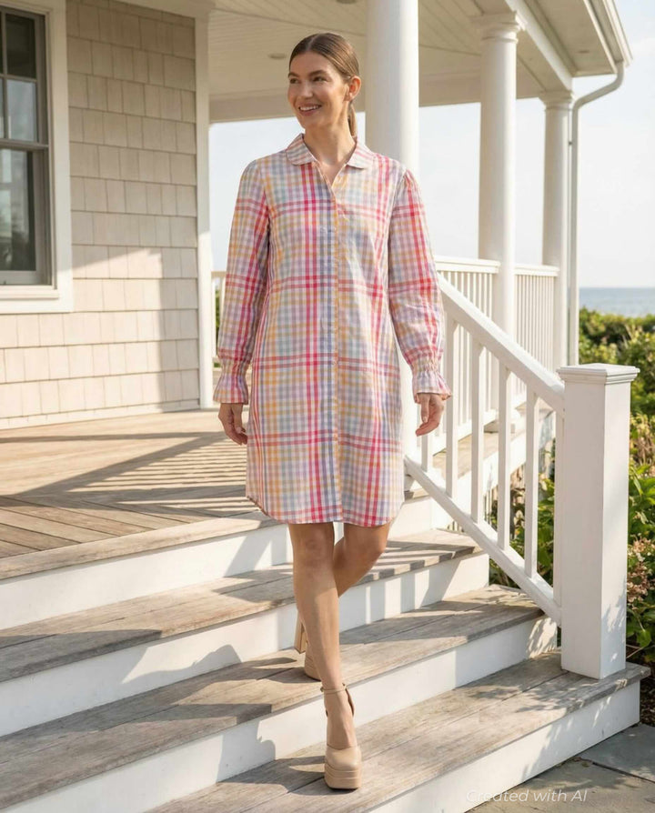 Gretchen Dress - Multi Gingham - Dresses