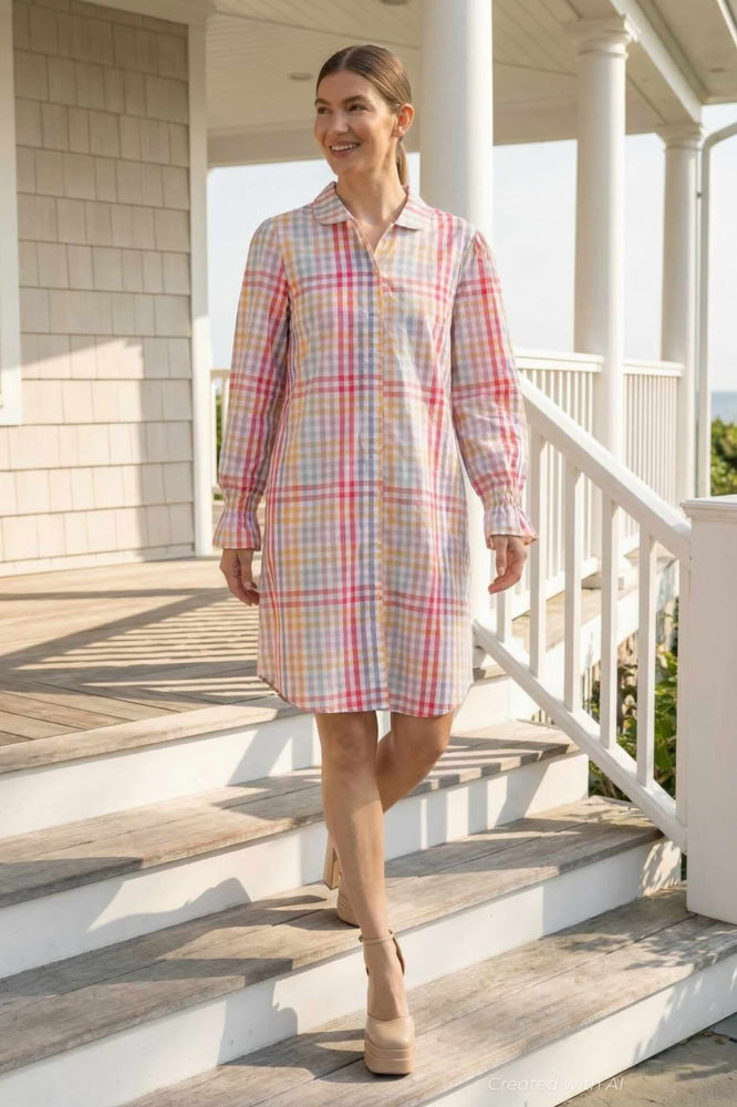 Gretchen Dress - Multi Gingham - Dresses