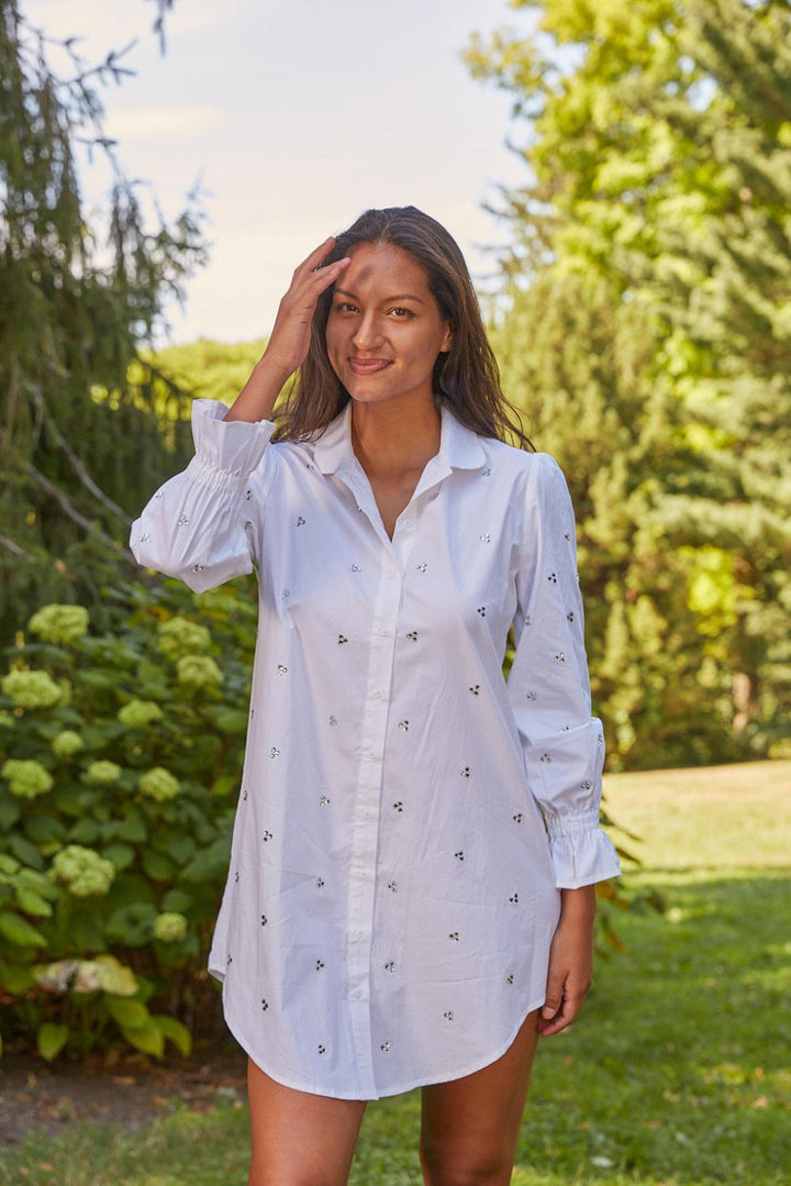 Gretchen Dress - White - Button Down Shirt