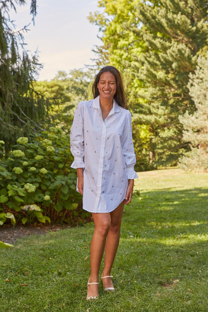 Gretchen Dress - White - Button Down Shirt