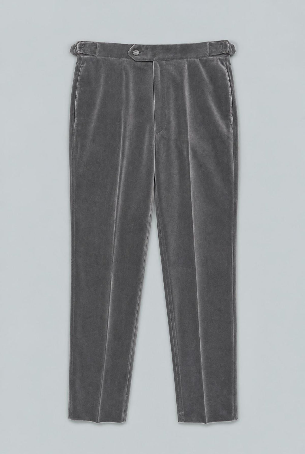 Grey Cotton Velvet 1-Button Peak Phillip Suit - Silver - 38 Regular - Suit