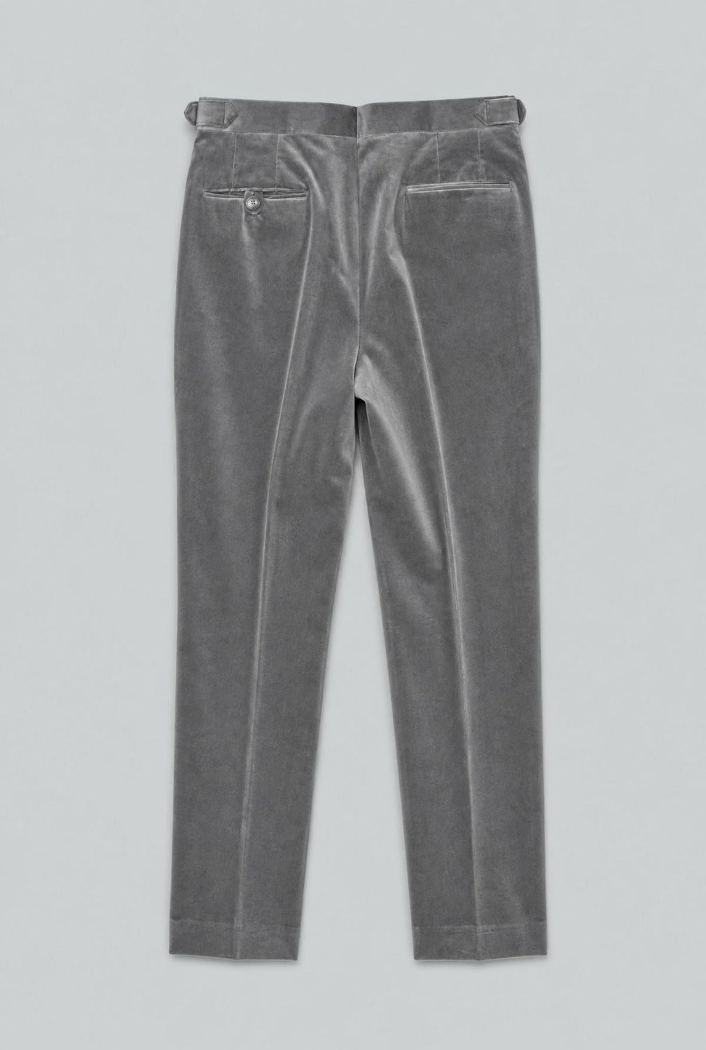 Grey Cotton Velvet 1-Button Peak Phillip Suit - Silver - 38 Regular - Suit