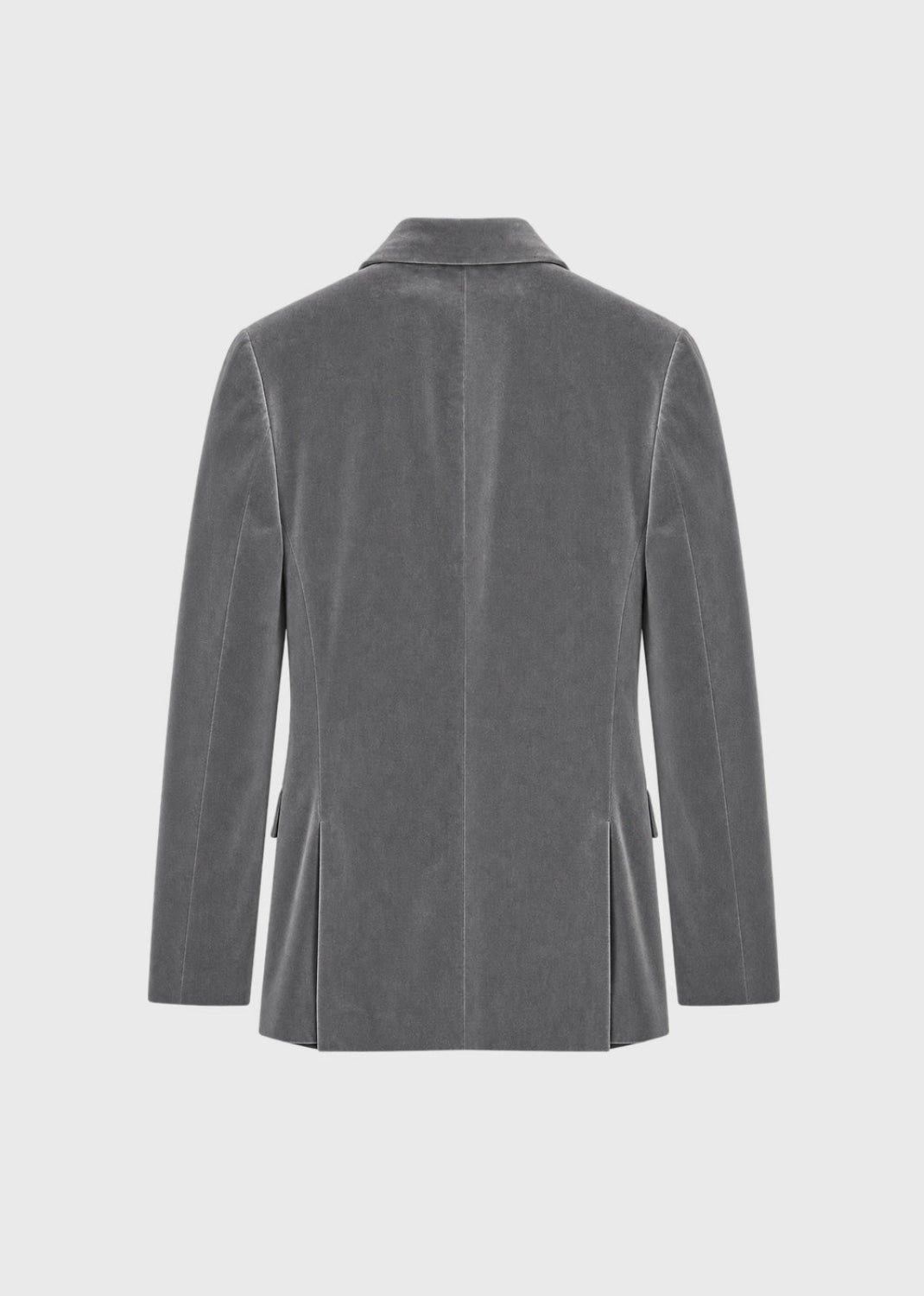 Grey Cotton Velvet 1-Button Peak Phillip Suit - Silver - 38 Regular - Suit