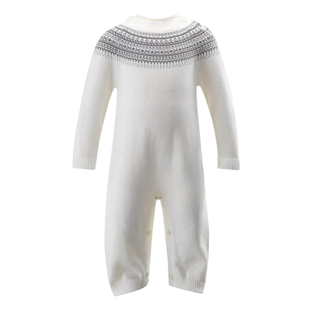 Grey Fairisle Knit Playsuit - Playsuit