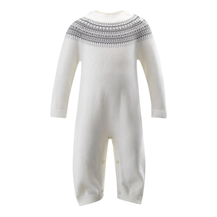 Grey Fairisle Knit Playsuit - Playsuit