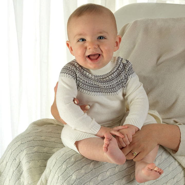 Grey Fairisle Knit Playsuit - Playsuit