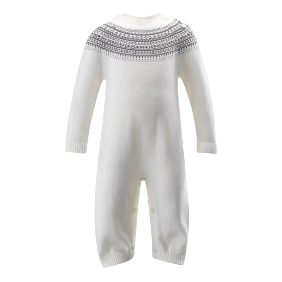 Grey Fairisle Knit Playsuit - Playsuit