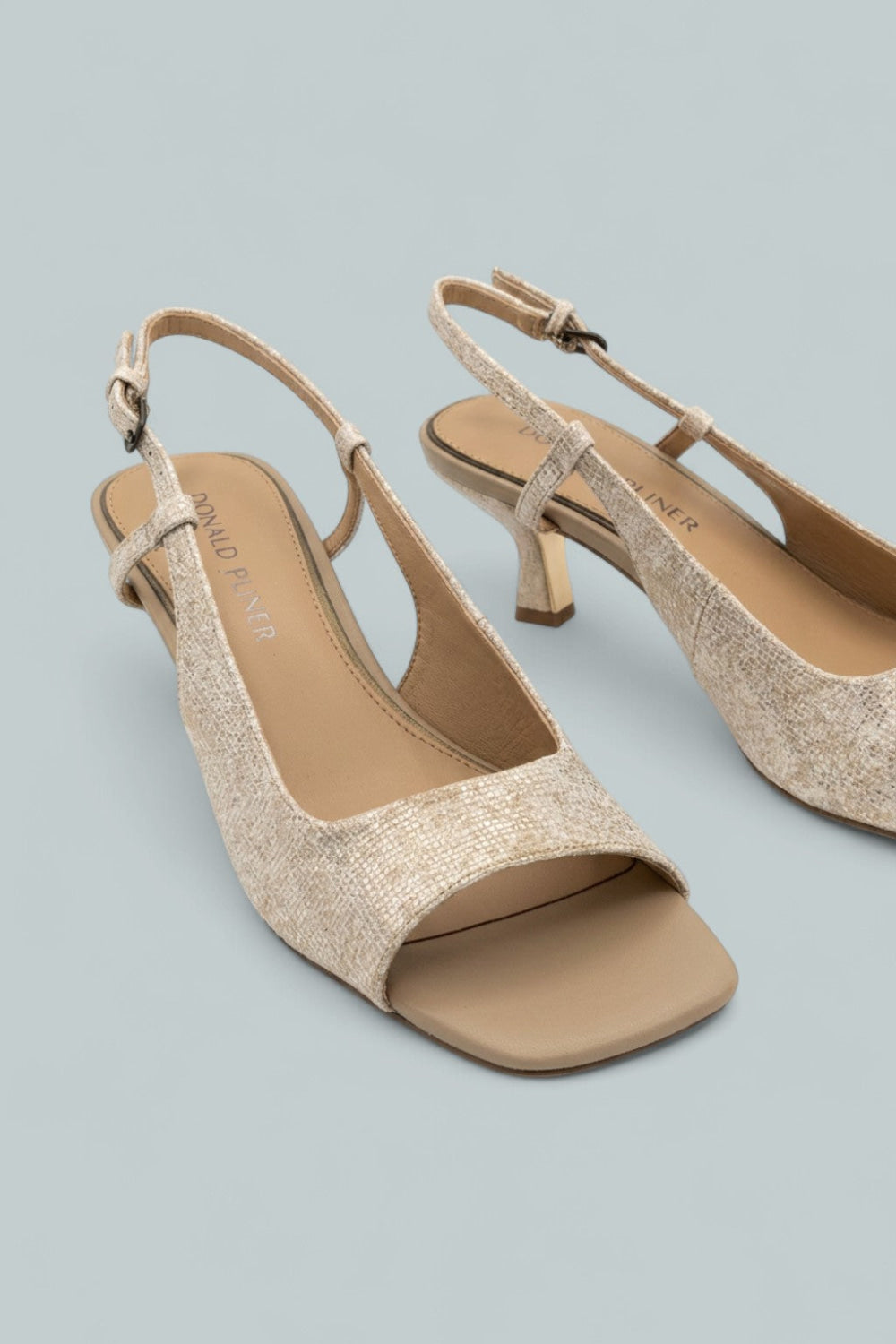 Grinn Leather Peep Toe Slingback Pumps - Camel - 9 - Slingback