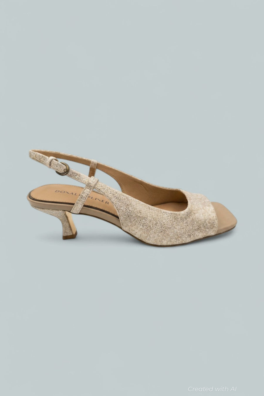 Grinn Leather Peep Toe Slingback Pumps - Camel - 9 - Slingback
