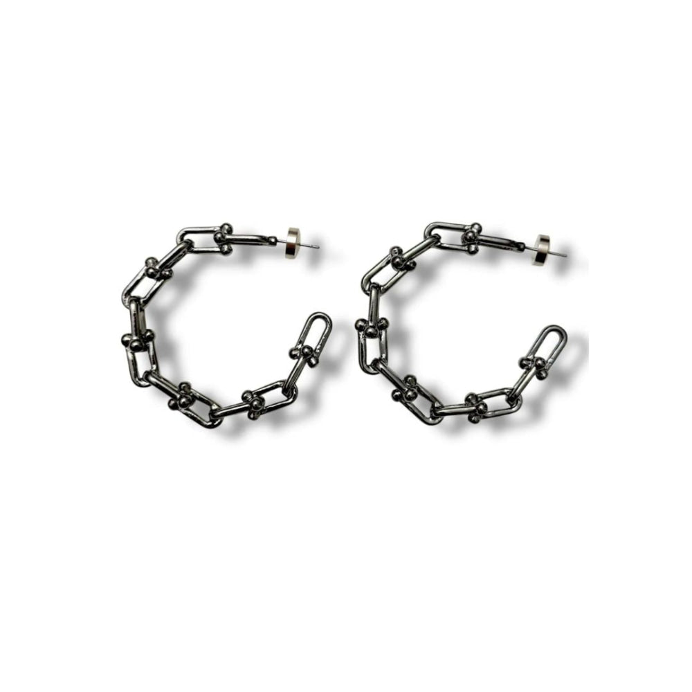 Grit Hoop Earrings - Black - One Size - Earrings