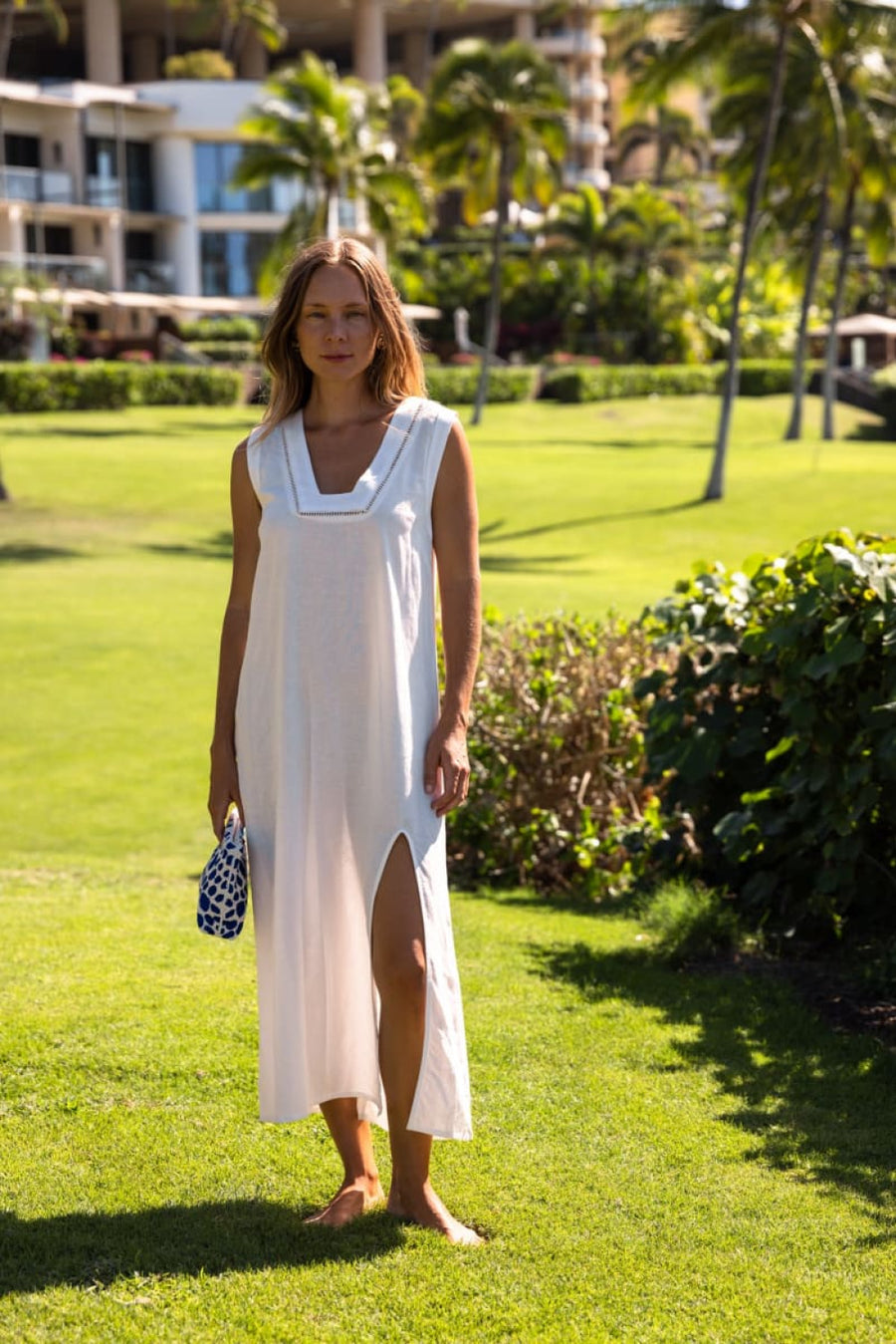 Grotta Midi Dress - White - Dresses