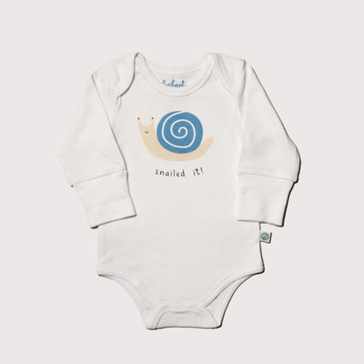 Grow With Me-Long Sleeved Onesie - Snailed It! - Bodysuit