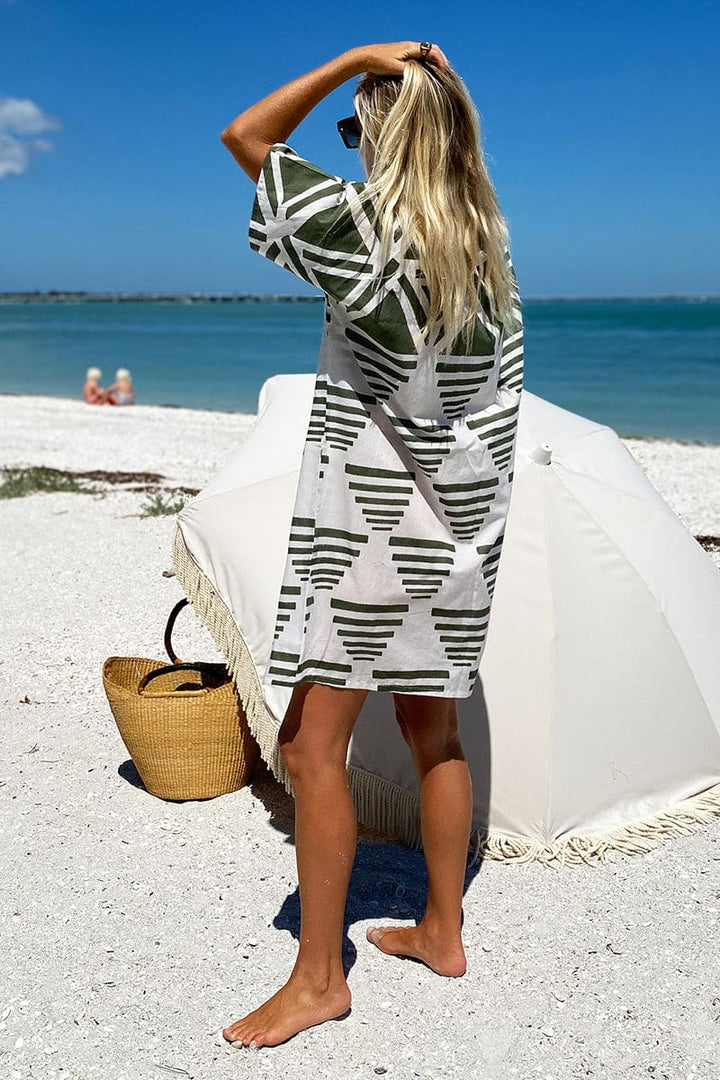 Rise Caftan - Moss Linen Organic