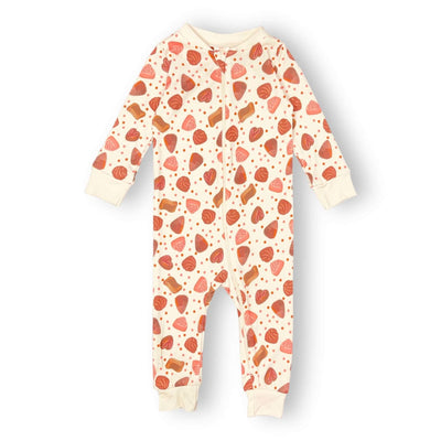Full Zip Footless Pajama - Chocolate