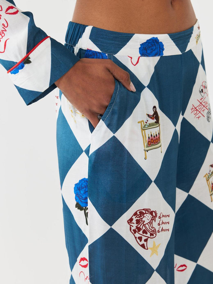 PJ Party Set - Navy Love & Party Check