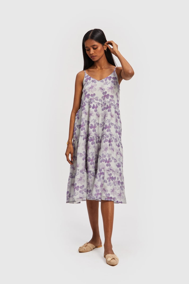 Mist Strappy Midi Dress - Purple Mist