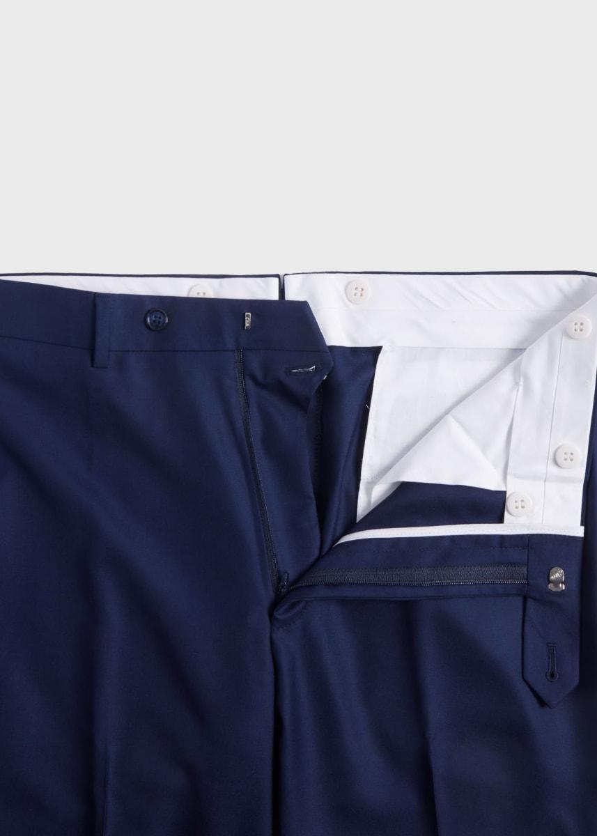 Wool & Silk James Dress Trouser - Blue