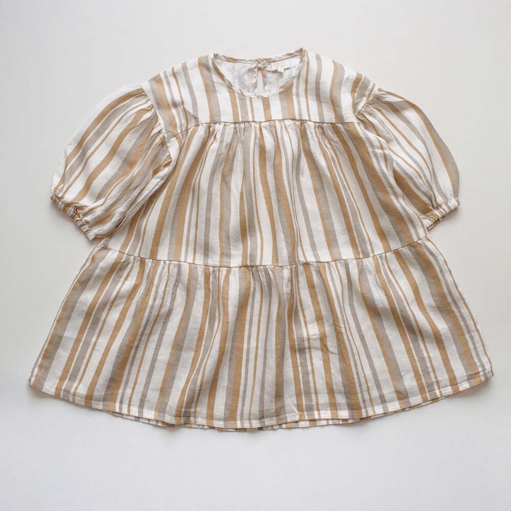 The Linen Harriet Dress - Desert Stripe